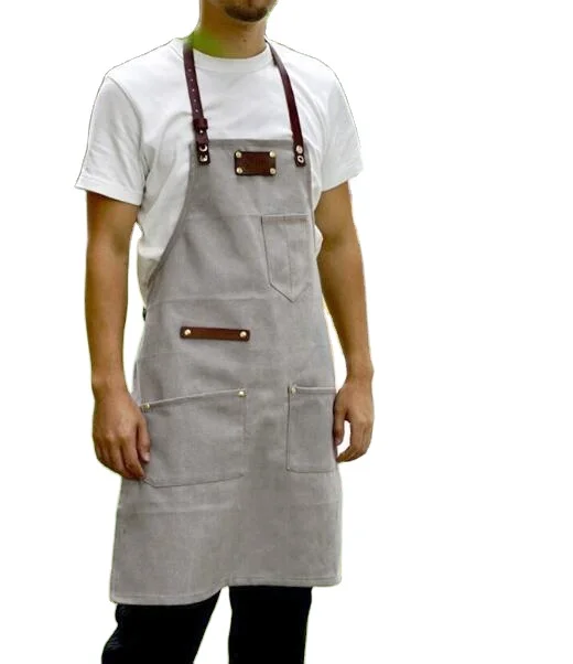 Canvas Korean fashion kitchen apron female heat transfer printing embroidery household oil proof flower shop