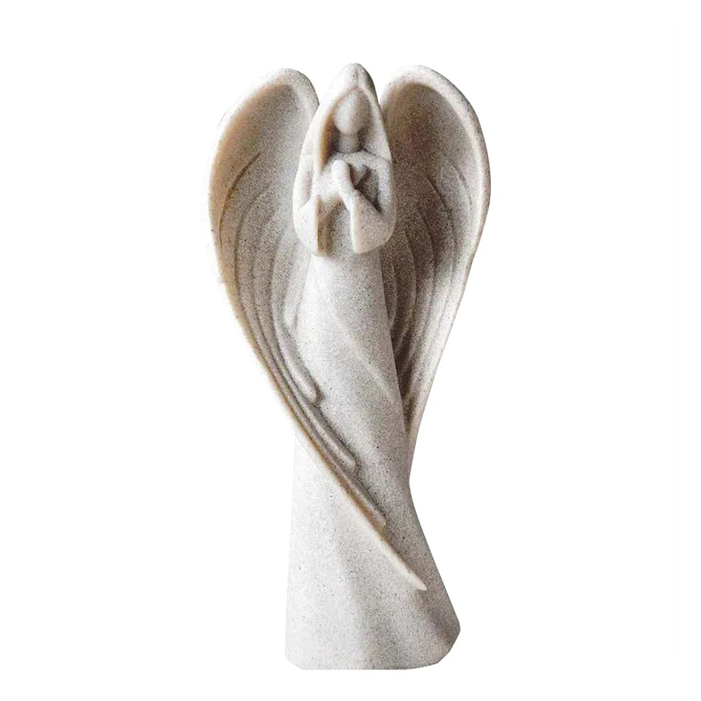 New Design Religious  Resin Angel Statue with Wing, Remembrance Memorial Guardian Angel for Garden Decor