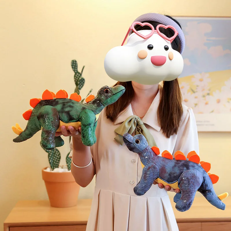 wholesale 33cm pterosaur soft stuffed animal sequin high quality kawaii big large green dinosaur plush toy