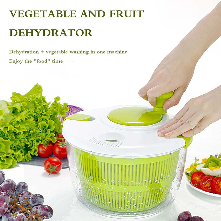 New Arrivals Manual Salad Spinner Washing Colander Vegetables Dryer Kitchen Salad Tools