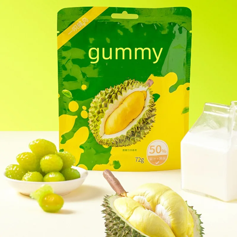 New Product Sales Peeled Soft Candy Add 50% Juice Peeled Durian fruit Candy Individually Packaged Gummy