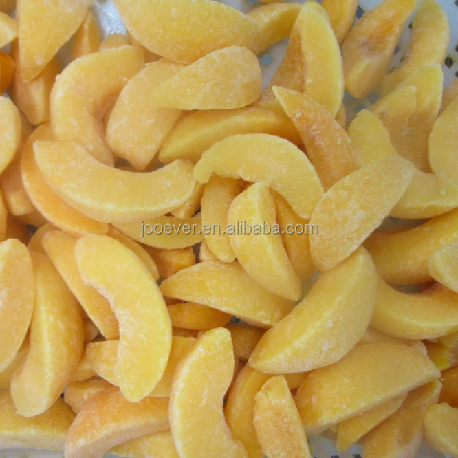 BRC HACCP Certified IQF Frozen Yellow Peach Slices Bulk Packaged