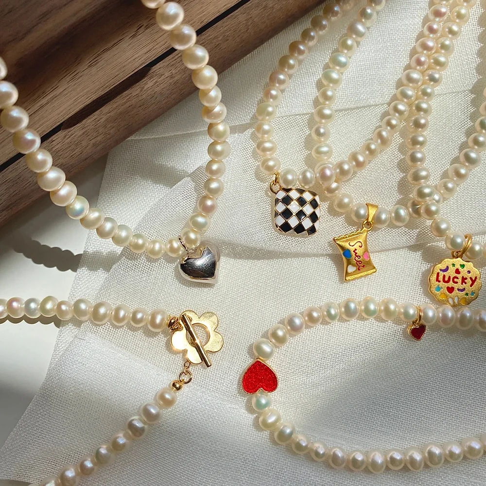 Factory Vintage Elegant handmade pearl womens mother of freshwater pearl necklace fine wedding jewelry