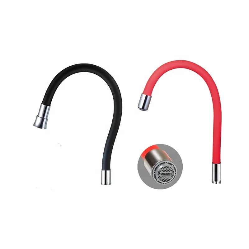 Kitchen Spout Flexible silicone outer tube swivel hose kitchen sink with faucet flexible single hose with 201 SS plastic head