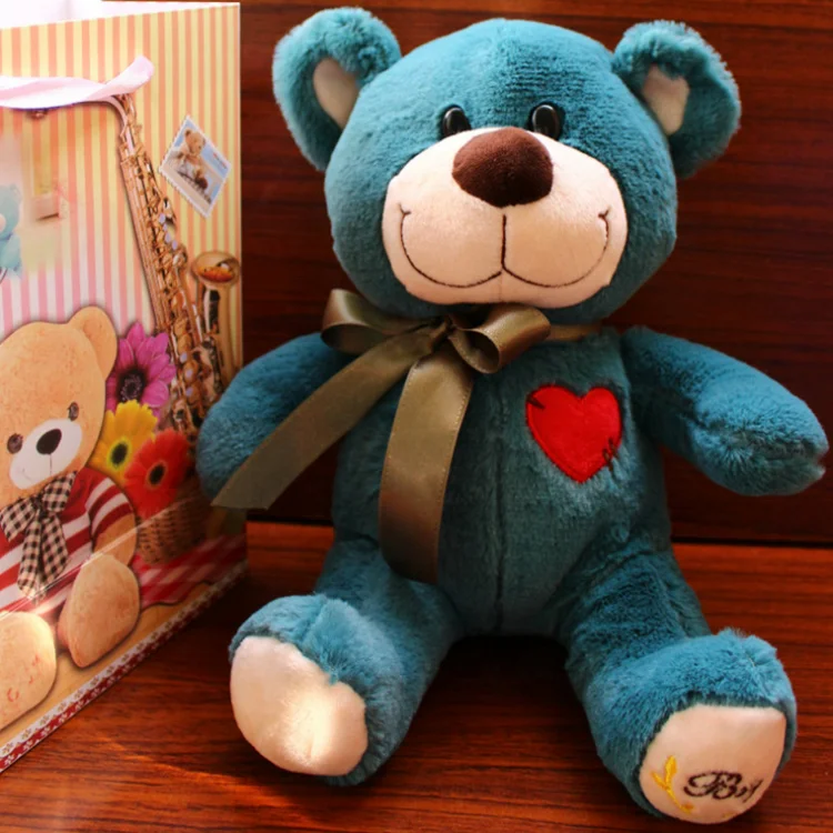 Custom lovely talking toy plush Teddy bear toy Recordable Stuffed animal Blue Talking Teddy Bear toy for kids baby gift