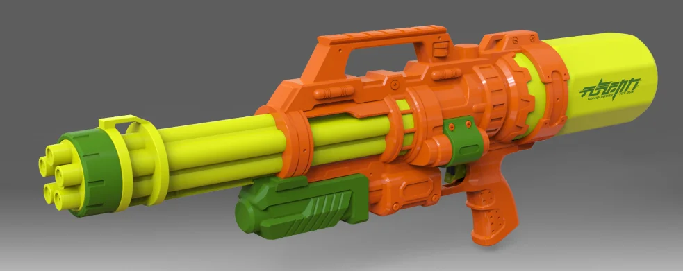 Large Gatling Pull Out Water Gun Beach Toy  Outdoor Game Toy For Kids And Adult Water Gun