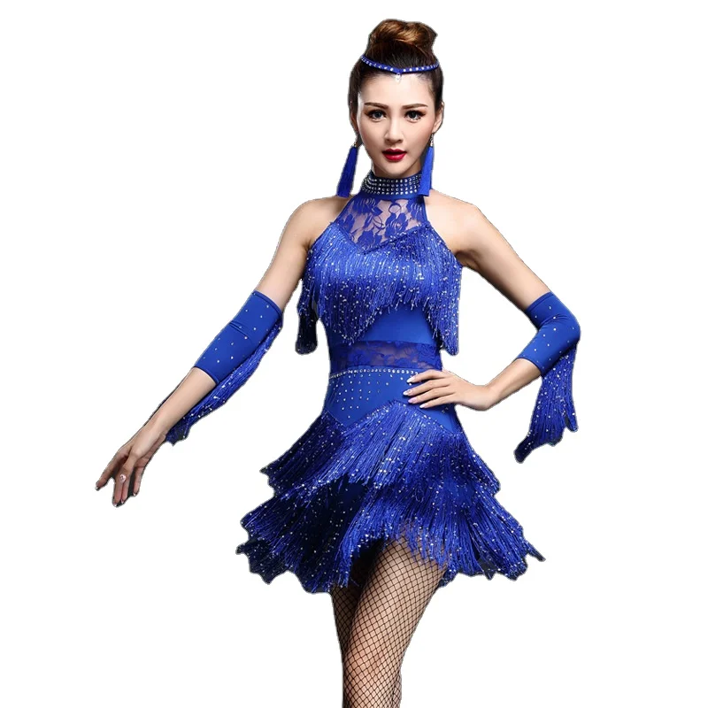 Dance Costumes Milk Silk Fabric Fringe Latin Dance Dress New Fashion Modern Women Casual Dresses Fashion and Sex,sexy Spring