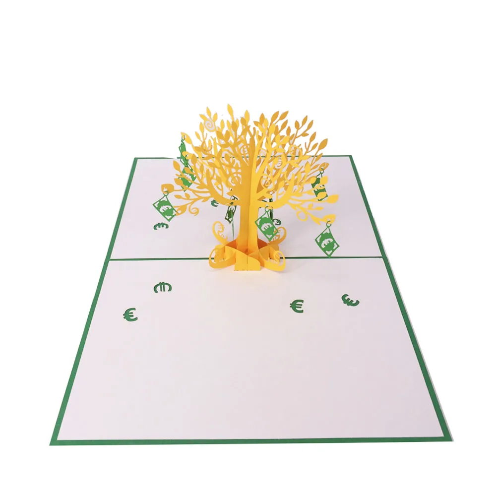 
WINPSHENG Custom 3D Pop Up Card Money Tree Greeting Card Designs 