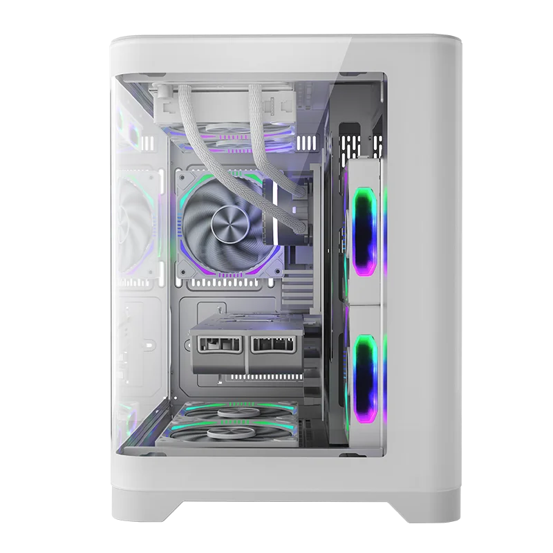 LY Factory Price OEM Curved Glass Full View PC Gamer Cabinet Support ARGB Fan ATX/MATX Cube PC Gamer Case