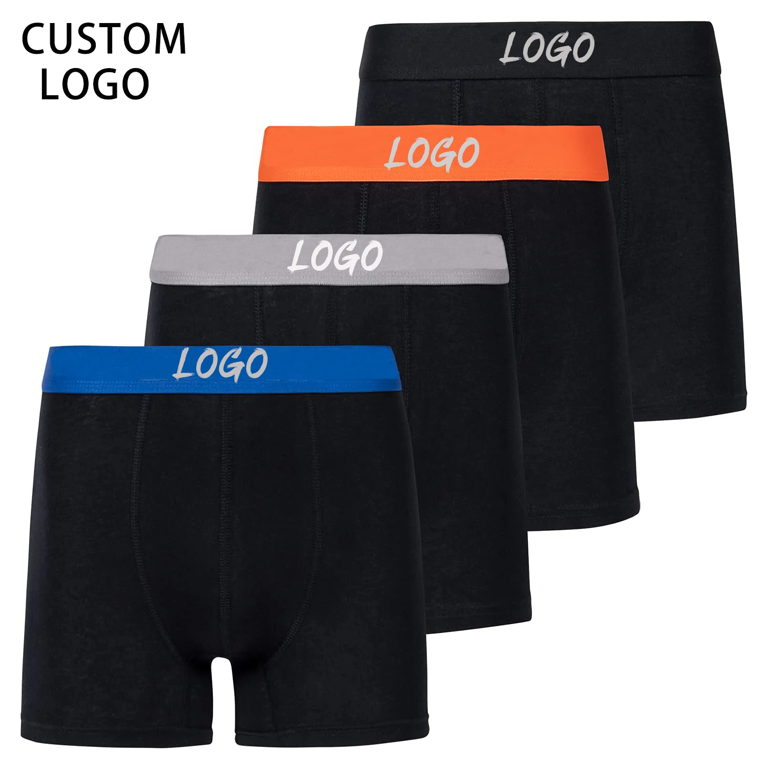 Custom Logo Mens Underwear Comfortable Boxers for Men Cotton Panties Male High Quality Briefs Knitted Underpants Wholesale