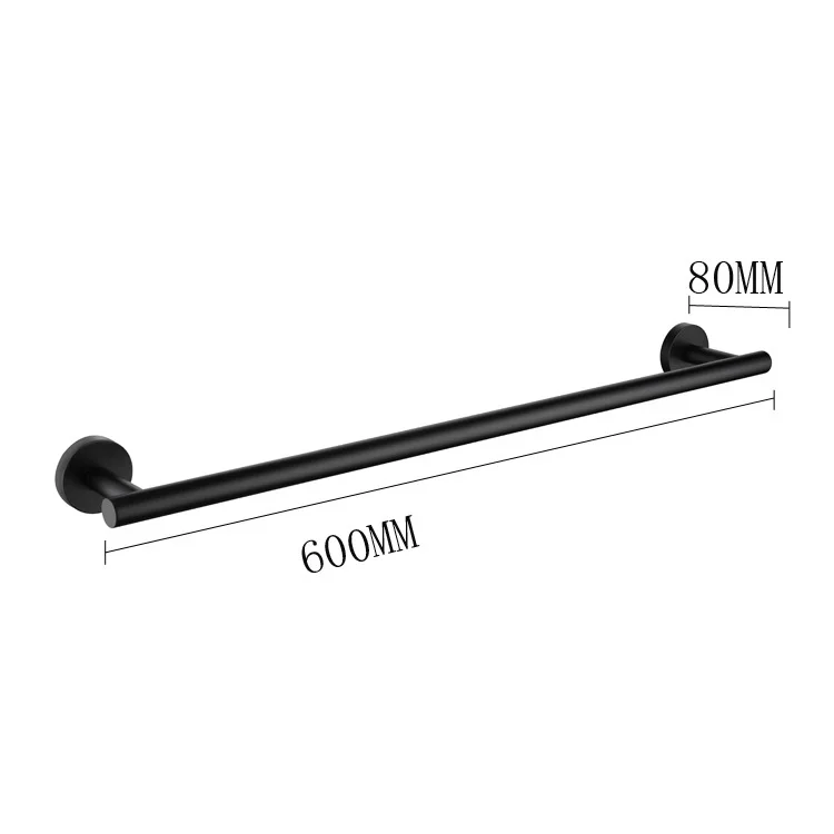 High Quality Bathroom Hardware Accessory Set Wall Mounted 304 Stainless Steel Towel Rack Black Hanger Gold