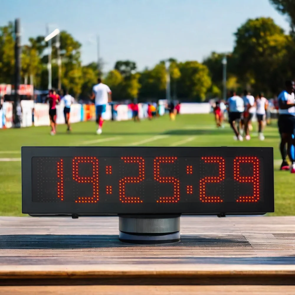 Jhering LED 6 digits 8 Inch Giant Double Sided waterproof Sports Digital Watch Marathon Race Clock Timer For Outdoor