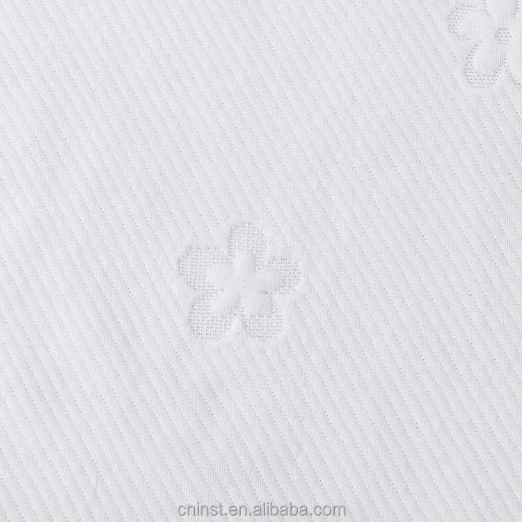 Customized White Quilted 100% Polyester Knitted Jacquard Mattress Fabric