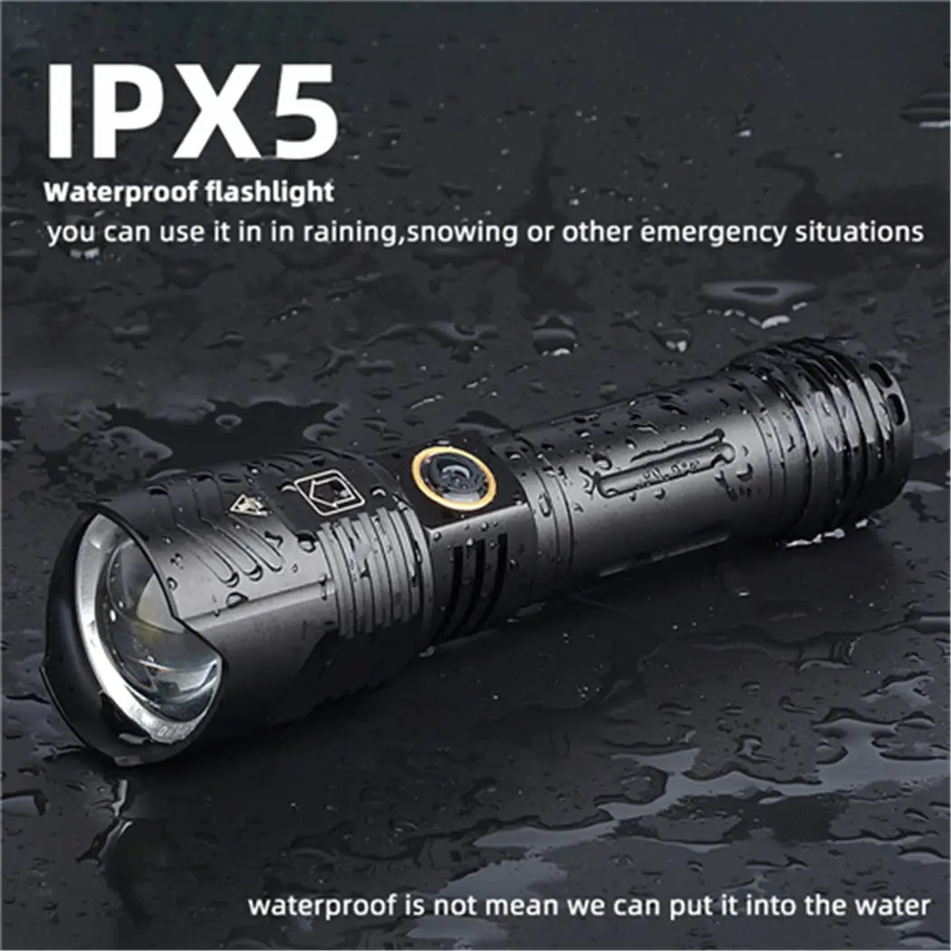 High Power Flashlight USB Charging Waterproof Flashlight 2000 Lumens Rechargeable battery Flashlights