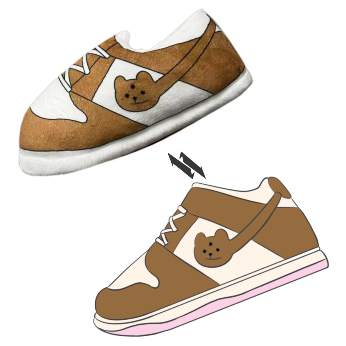 Custom Cotton Sneaker Slippers Sports Style Soft cozy Fluffy Plush Cotton Sneaker Slipperssoft style one size fits most