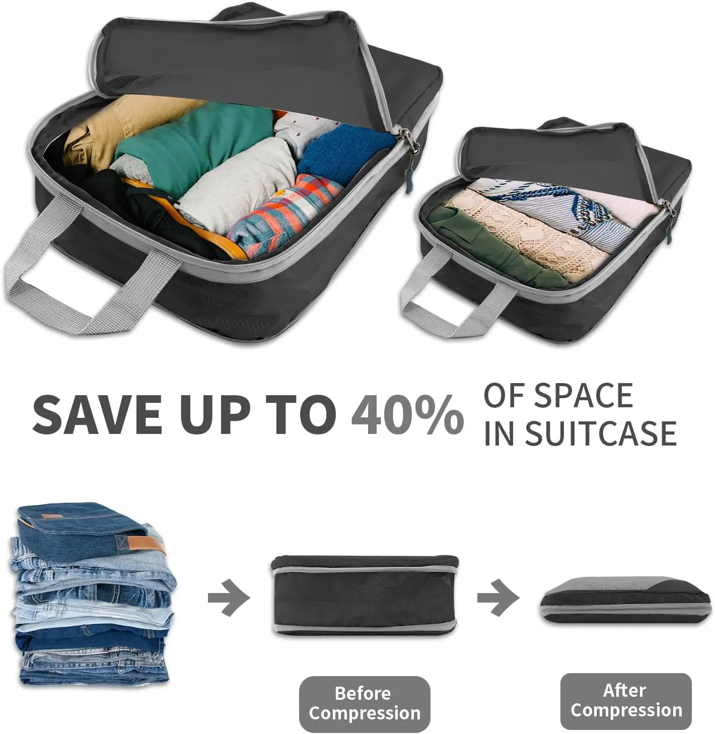 Wholesale Expandable Luggage Suitcase Organizer Bags Set 6 Set Travel Organizer Cubes Lightweight Packing Cube Set