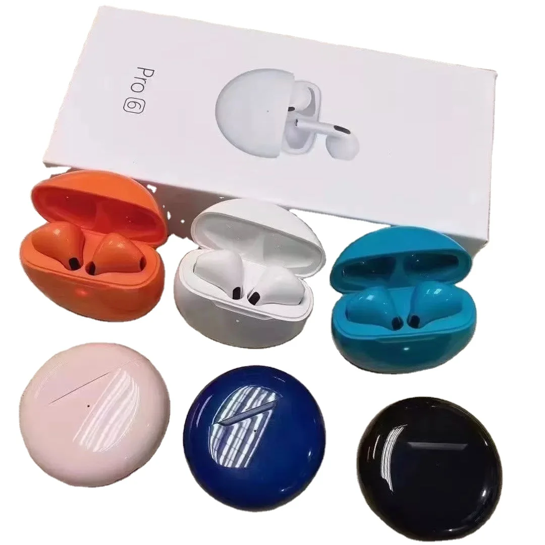 New Air Pro 6 Tws Wireless Headphones With Mic Fone Bt Earphones Sport Earbuds Pro6 J6 Headset For Smart Iphone
