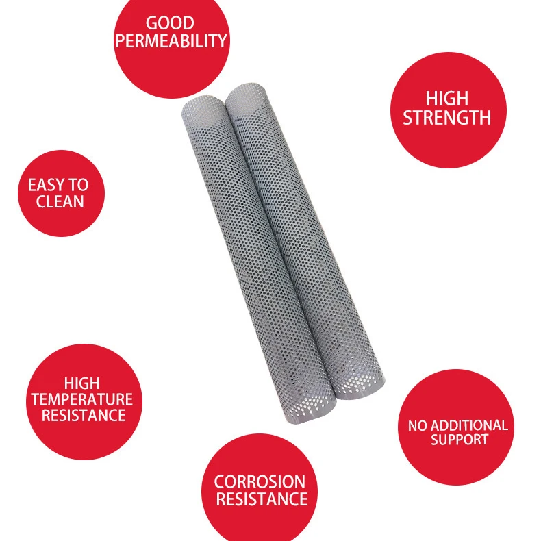 100 150 Micron 0.5 1 2 3Mm Hole Ss Perforated 304 Stainless Steel Round Cylinder Perforated Filter Tubes