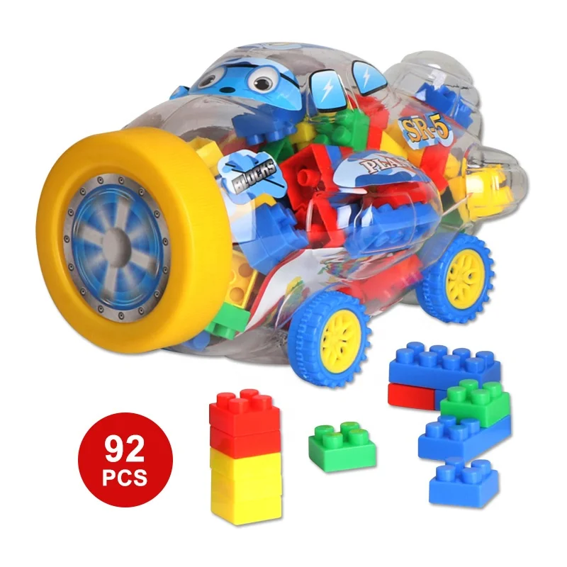 104PCS Plastic Kids Brick Toy Educational Building Block Play Set