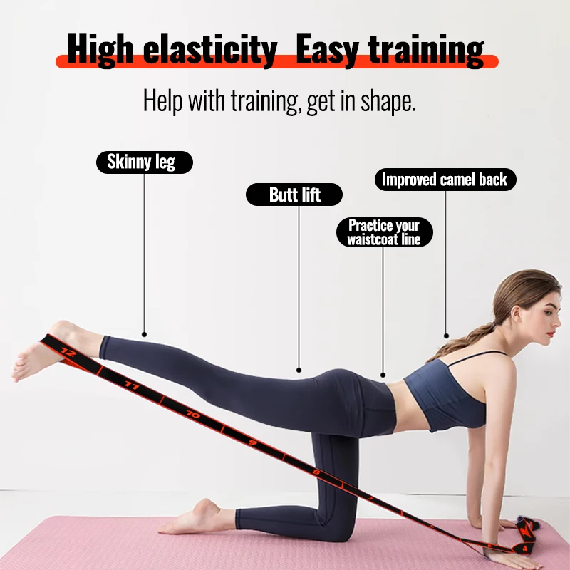 12 8 9 10 Loops Elastic Yoga fitness bands Nylon Gym Equipment with Sport Pullups Fabric Material for Waist Trainer & Yoga Mat