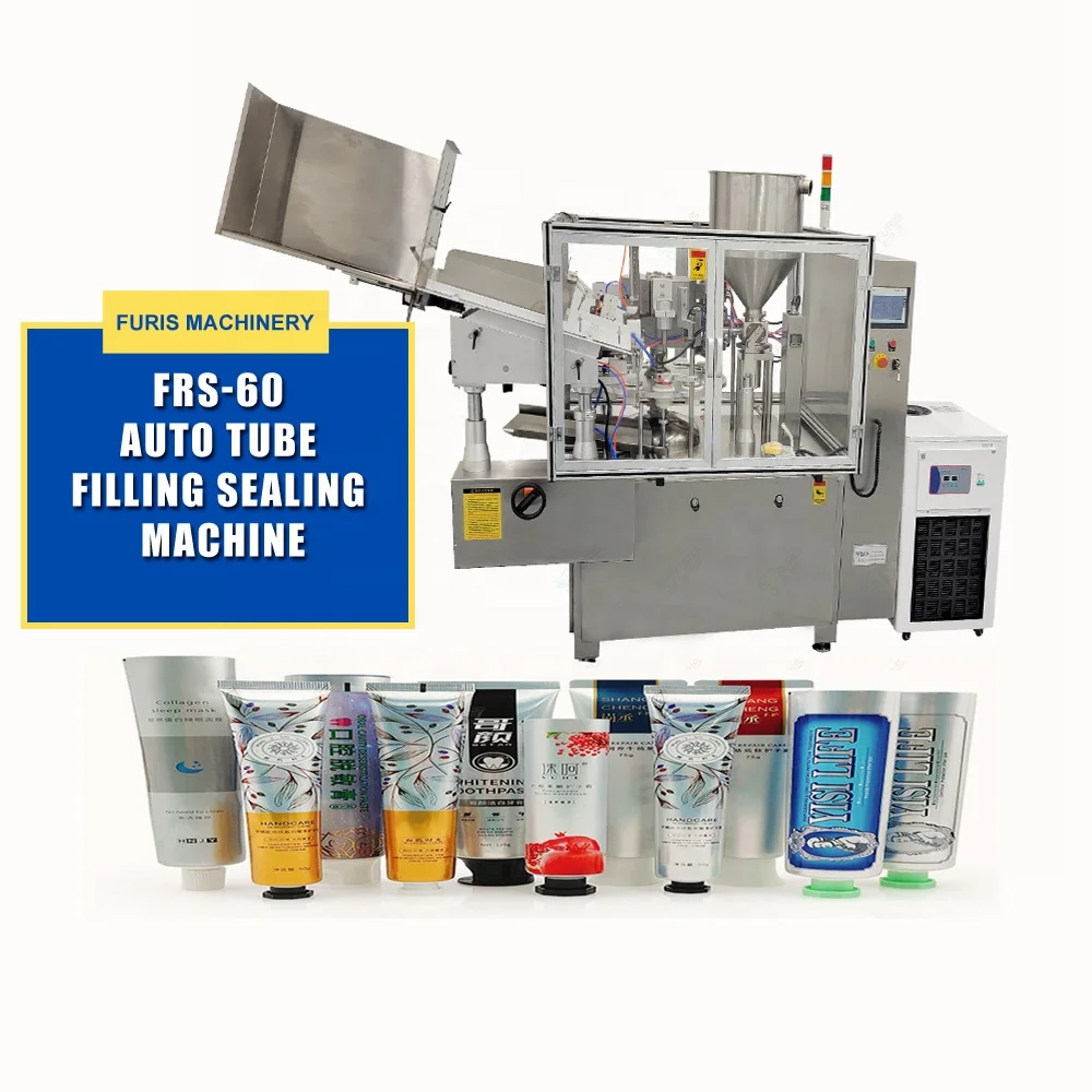 High speed Lotion  cosmetic semi full automatic aluminium plastic compound soft tube filling and ultrasonic heat sealing machine