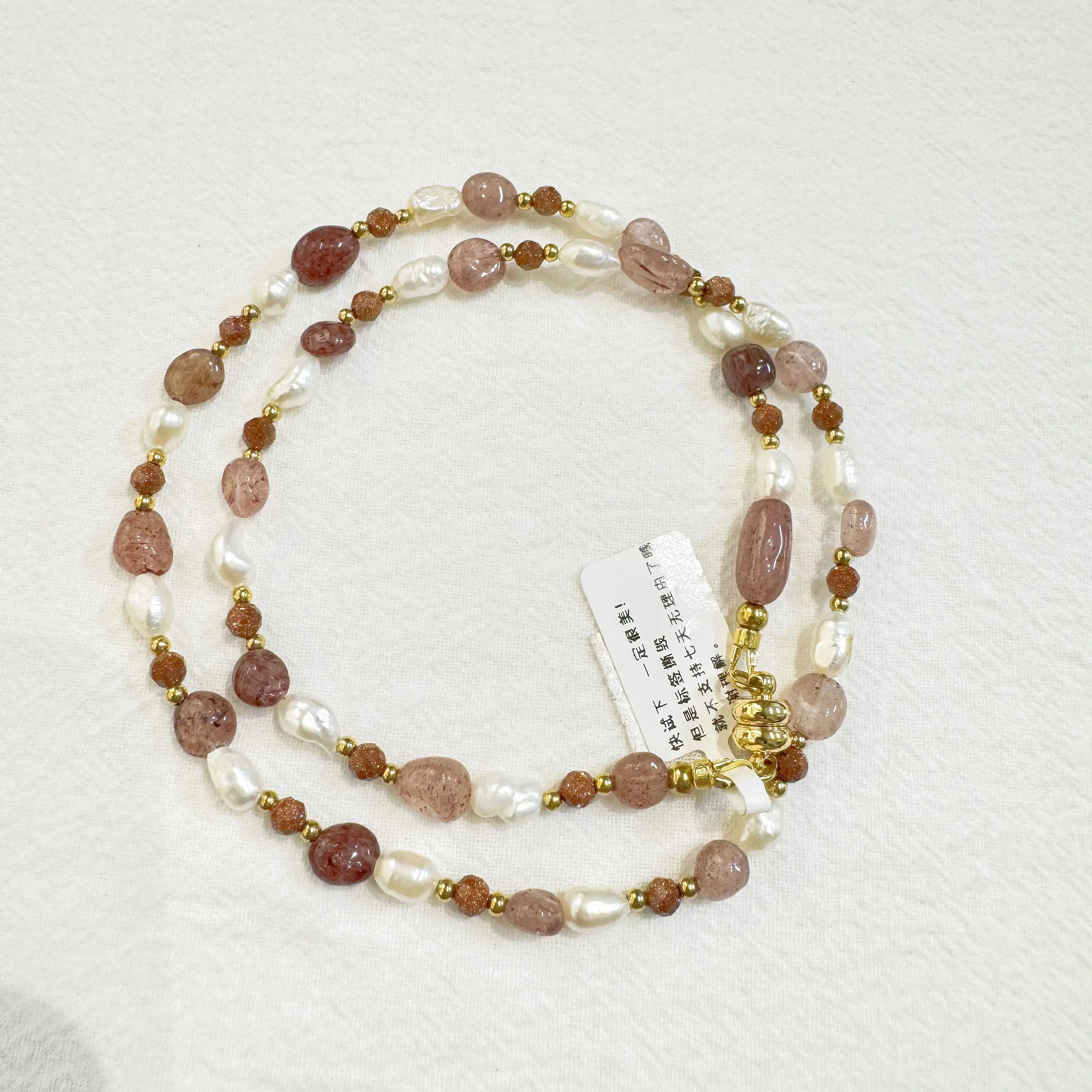 XIYIZI Macaroon Colorful Beads Crystal Pearl Turquoise Natural Stone Handmade Necklace Custom Wholesale With OT Magnetic Buckle