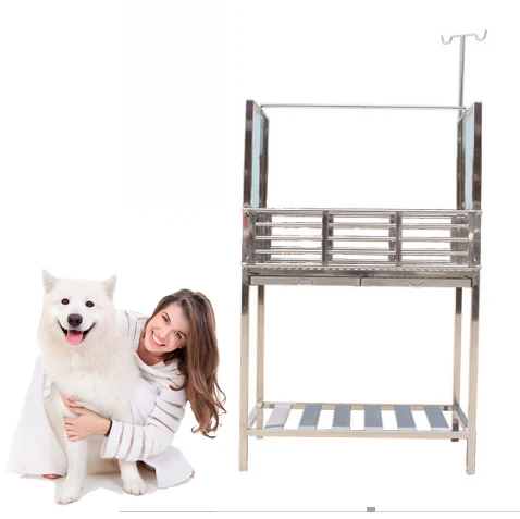 Hot Sale Stainless Steel Glass Baffle Veterinary Equipment Pet Infusion Stand Table For Animal