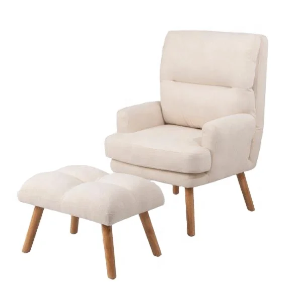 Nordic Living room hotel home furniture cute upholstered white Fabric accent adjustable sofa chairs