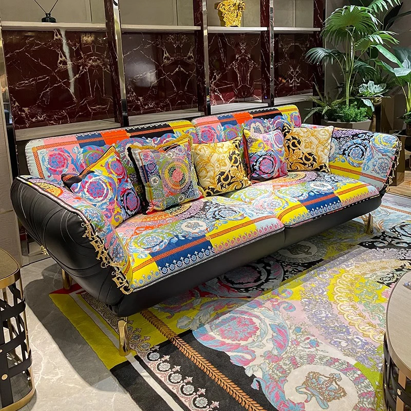 Furnistyle Hot Sale Popular New Design Versaces Rhapsdy Sofa Luxury Modern Sofa Set Furniture Living Room Luxury Sofa