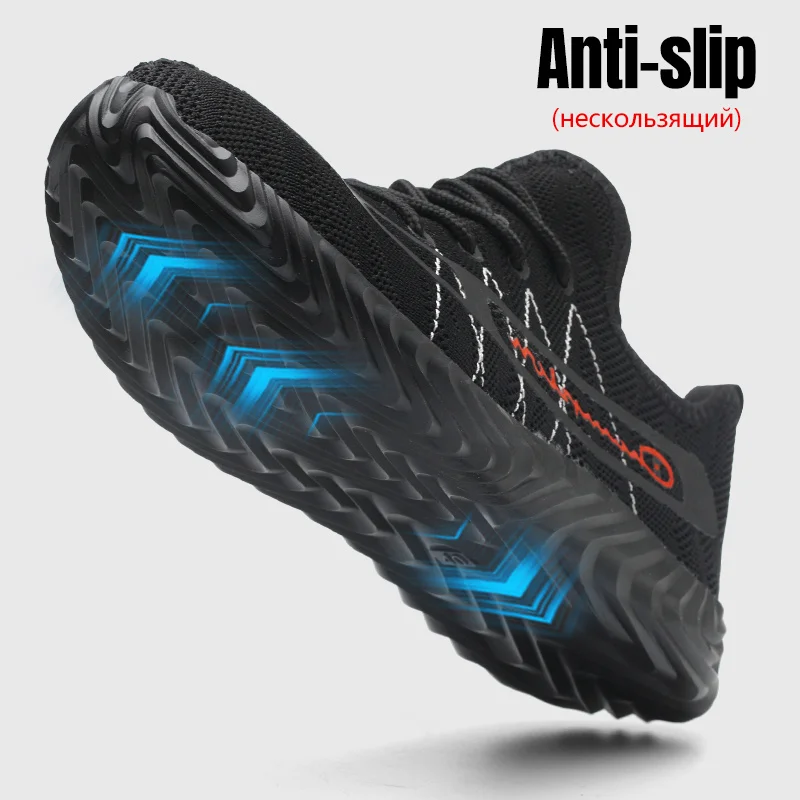 Мужская зимняя Рабочая обувь; Защитная Рабочая обувь со стальной вставкой на носке обувь; Рабочая обувь с защитой от скольжения; Легкие и дышащие; Строительство тапки