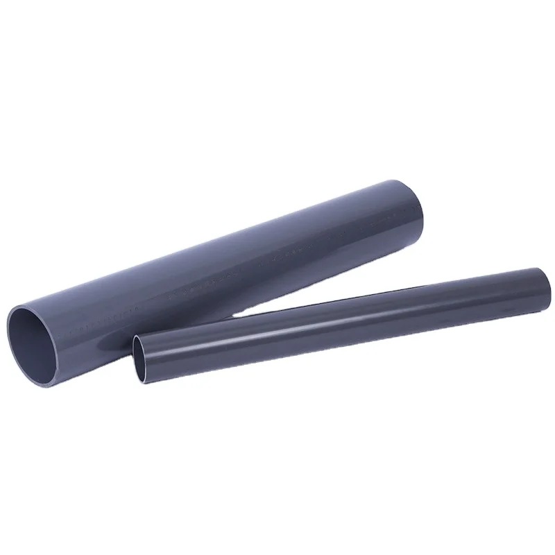 Grey UPVC drain pipe Municipal sewer pipe Plastic fittings 50 75 110 160pvc 200 diameter