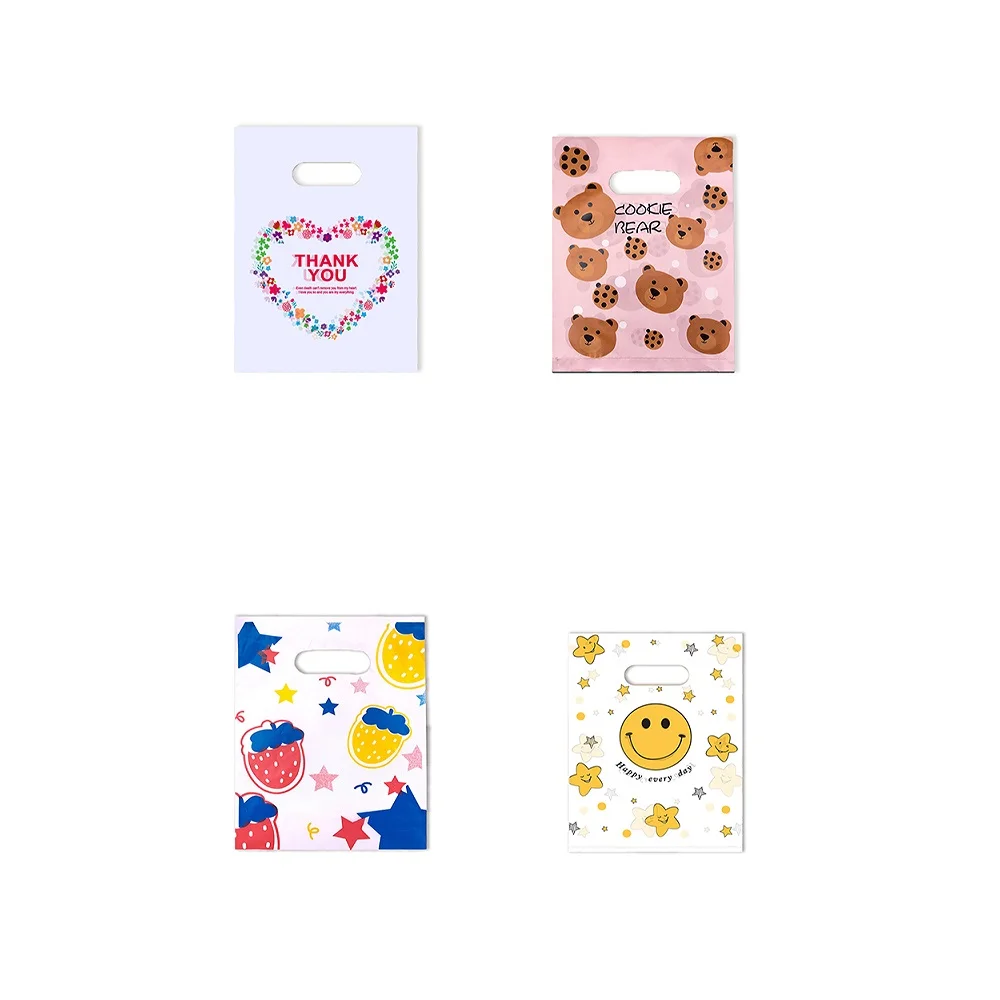 Custom Bag Color Confusion Plastic Portable Shopping Bag With Logos Clothing Packaging Bags