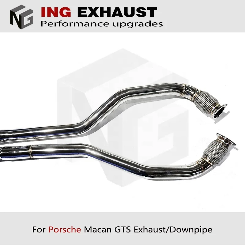 ING For Porsche Macan GTS Catback 2014+ Macan S GTS 3.0T 3.6T stainless steel Without catalytic Downpipe Catback Exhaust Valve
