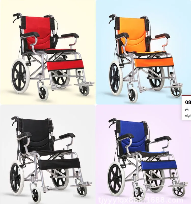 High quality Lightweight manual wheelchair portable folding hand push adult disabled elderly home user outside wheelchair