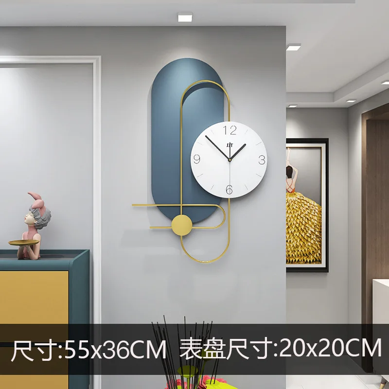 NISEVEN Light Luxury Wall Clock Fashion Metal Art Interior House Decoration Living Room Walls Decorations Wall Clock