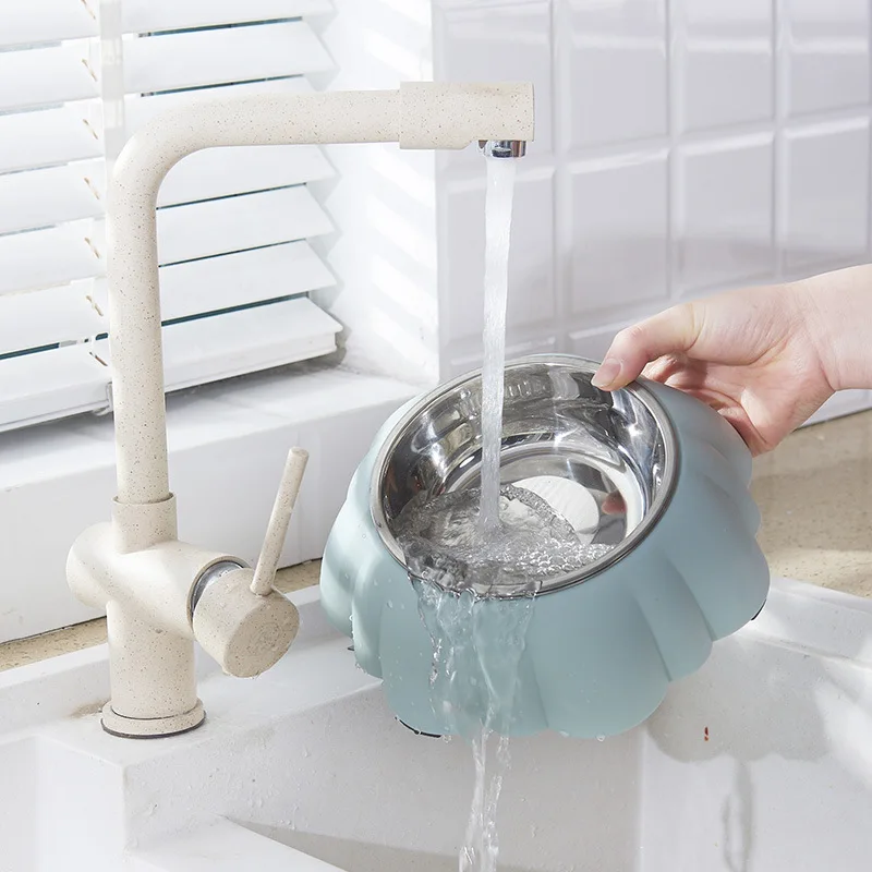 New Pet Supplies Cross -border Food Bowl Pumpkin Shaped Creative Cat Bowl Stainless Steel Dog Feeder