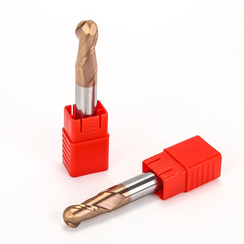 Hot sale carbide HRC 55 deg Tungsten Steel 2 Flutes Ball Nose End Mills  CNC Cutter Tool For Die Steel Iron