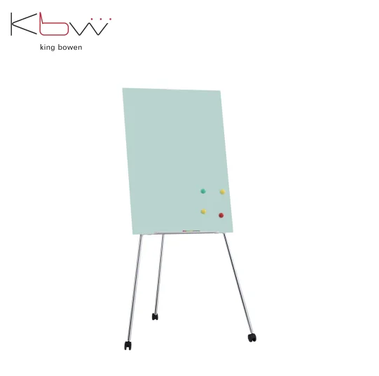 KBW best quality magnet Glass flip chart easel with whiteboard stand