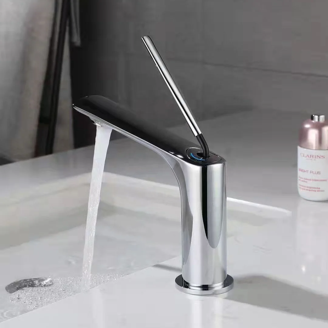 Factory Wholesale Modern Gold Finish Brass Lavatory Faucet Single Handle Bathroom Faucet Basin Mixer