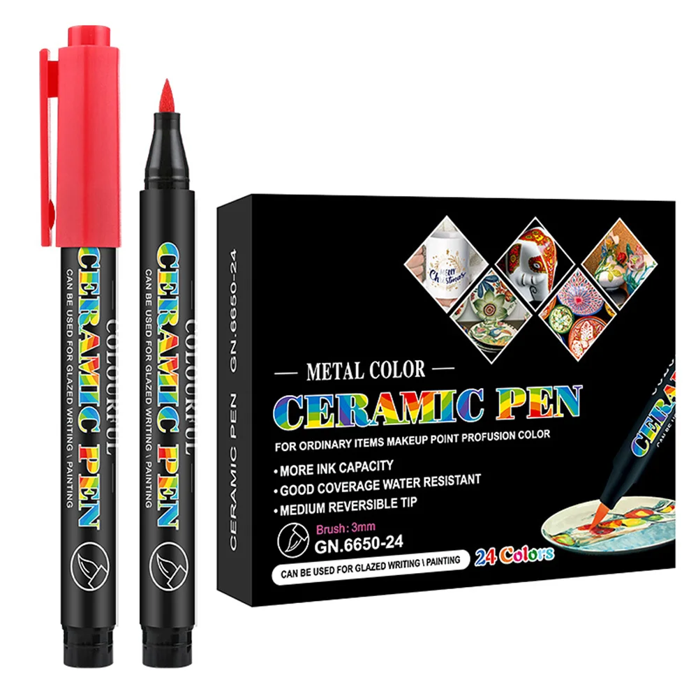 Soft Brush Permanent Waterproof Color Marker Pen For Art Drawing Porcelain Acrylic Marker Pen Set