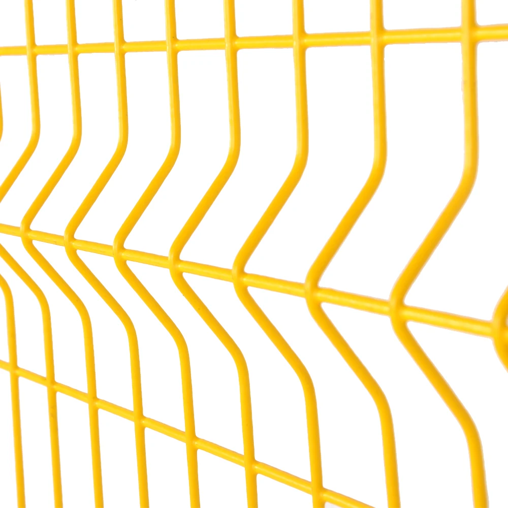 Good Price Yellow PVC Coated Welded Wire Bending 3d Mesh Curved Fence For Garden
