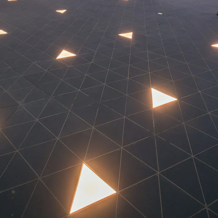 Custom Round Square Triangle Tempered Glass Brick Ground Recessed Paver Light IP67 RGB Color Changeable LED Brick Light