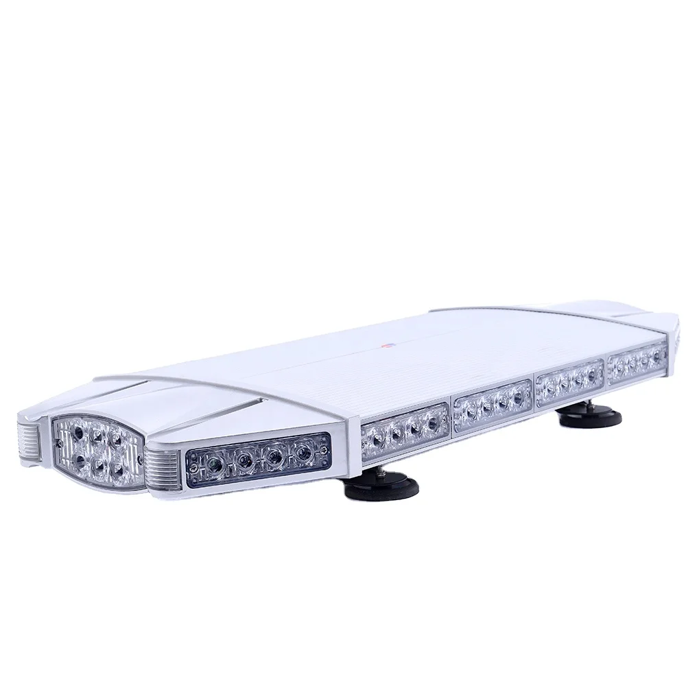 Amber blue red LED Warning mini lightbar 3W TIR 4 LEDs DC12V TBD9911B 69cm 27inch silver aluminum housing