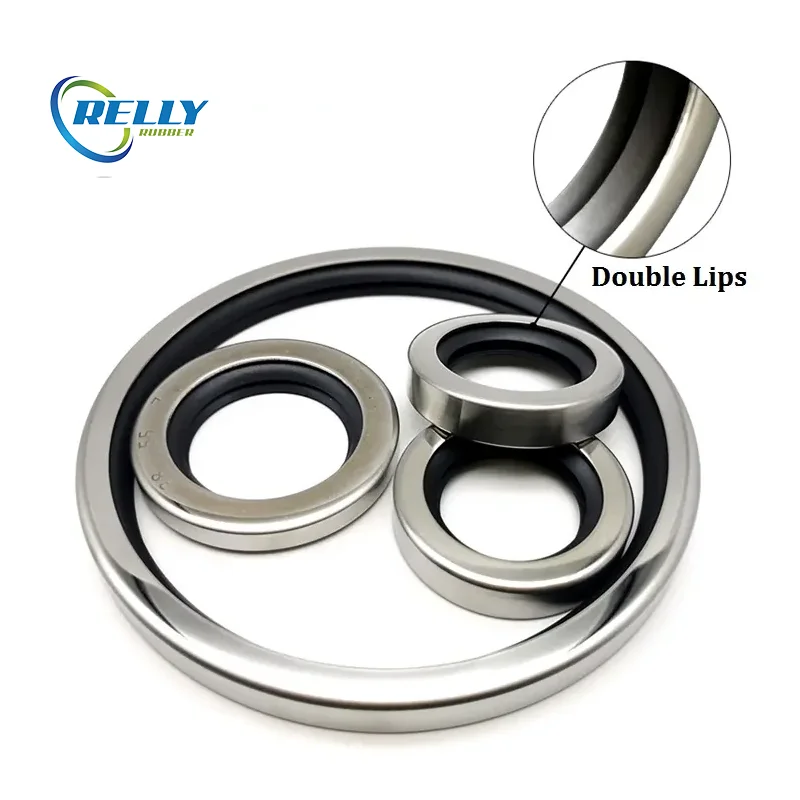 China Factory Double Lips Air Compressor Shaft PTFE Stainless Steel Oil Seal