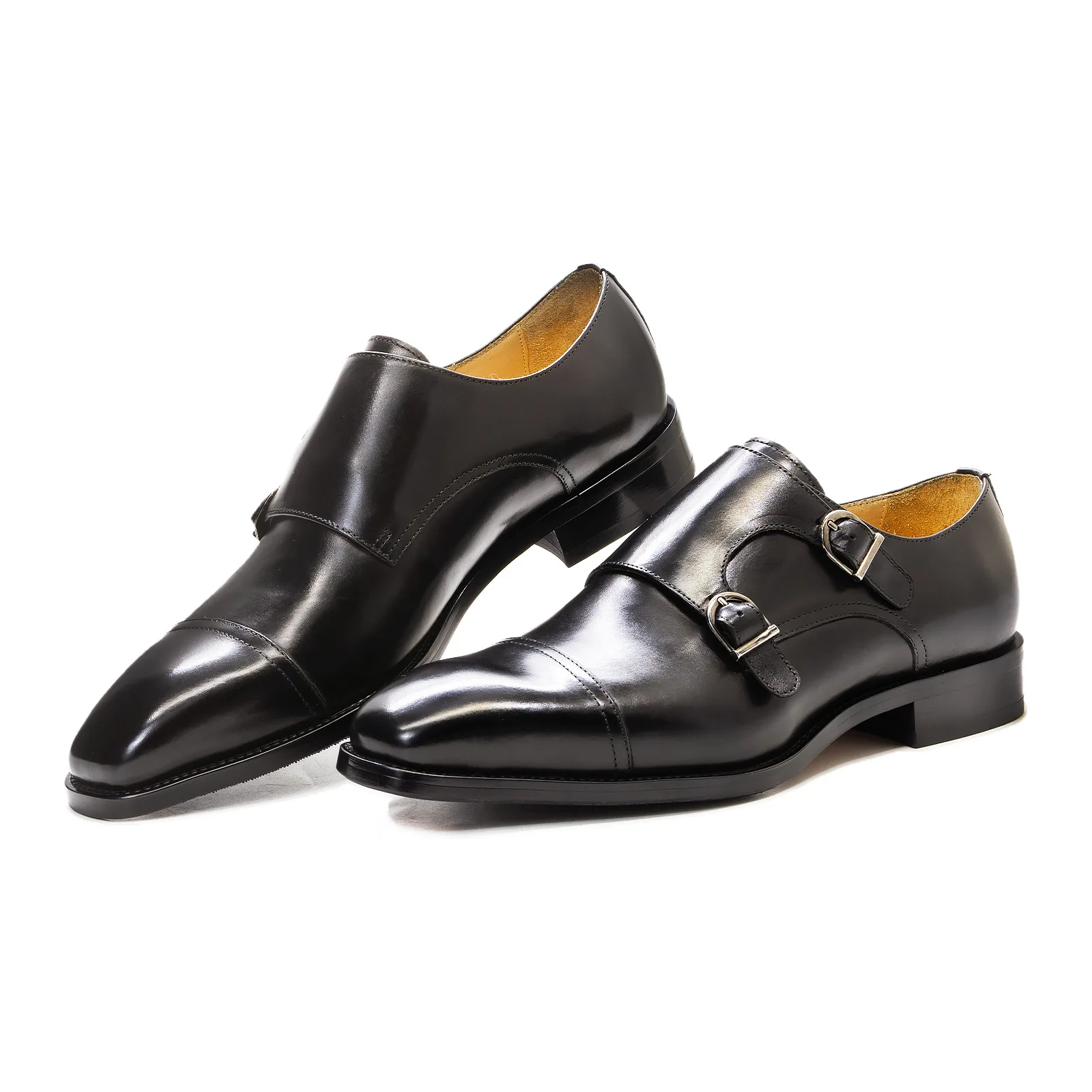 888-02 High Quality US Size Italian Style Casual Leather Shoes For Men Monk Strap Moccasin Slip On Handmade Dress Shoes Oxfords
