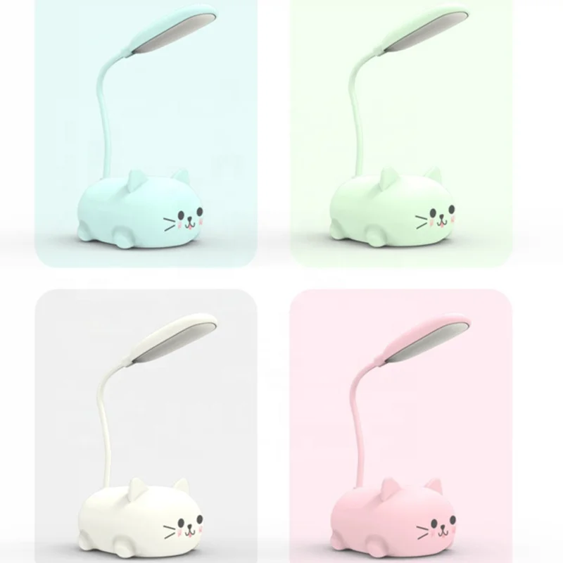 USB Rechargeable Folding Table Lamp Gooseneck Hose Study Office Reading Light Led Eye-Caring Table Lamp