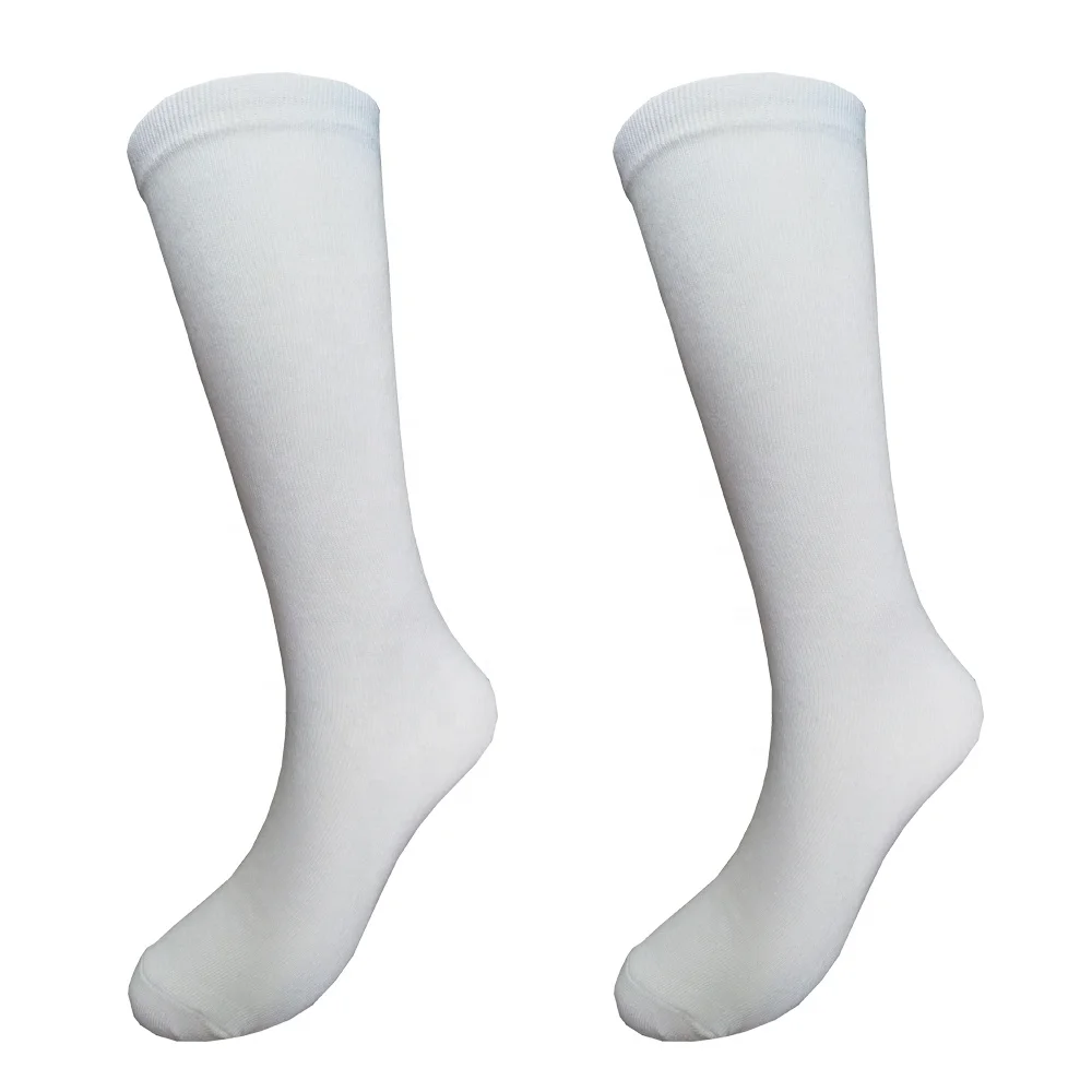Factory direct cheap price printed polyester blank white custom sublimation socks