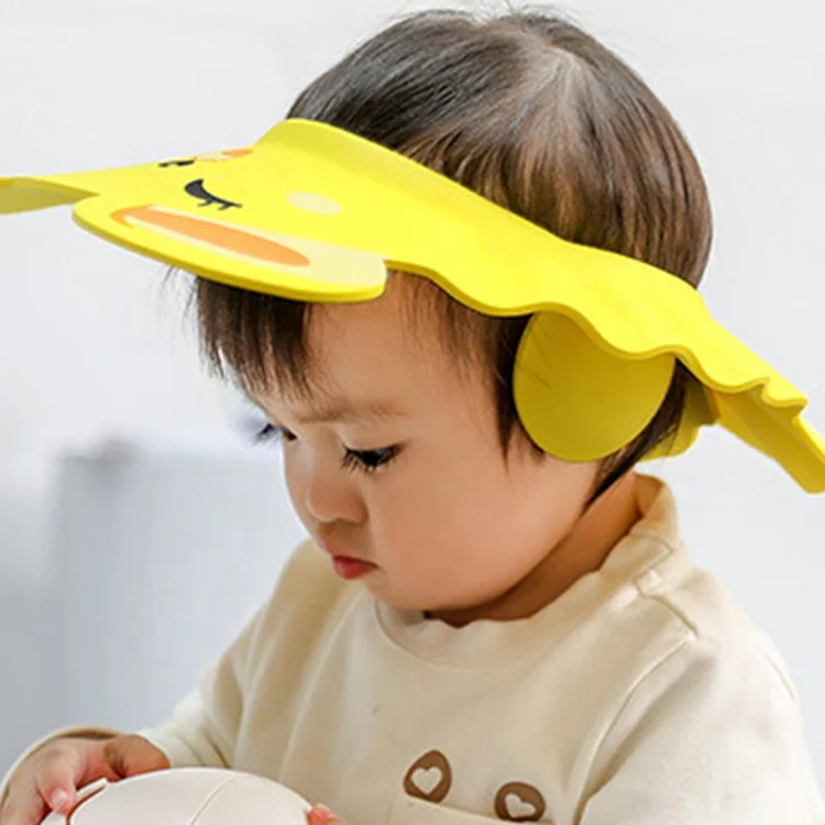 Safe Shampoo Shower Bathing Protection Bath Cap Soft Adjustable Visor Hat for Toddler, Baby, Kids, Children