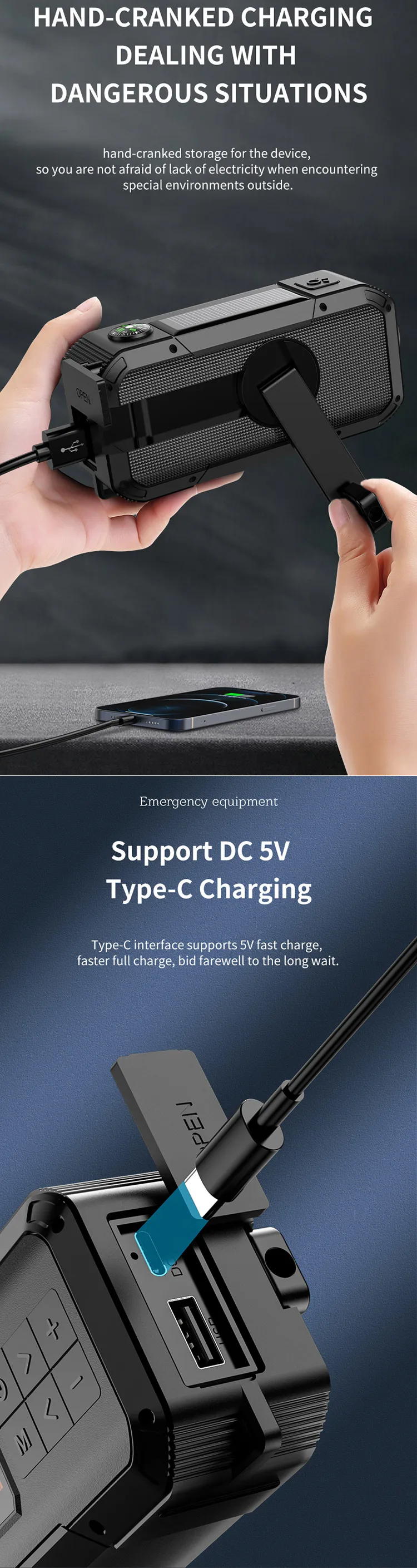 Best Selling Receiver Speakers Antenna 135-175Mhz Range L322 Vintage Radio With Solar Night Light