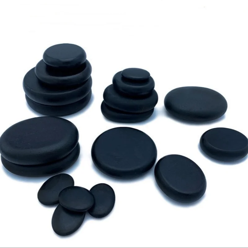 20Pcs Black Natural Stone With Aluminum Heating Box Natural Energy Hot Massage Stone Set Spa Hot Massage Stone